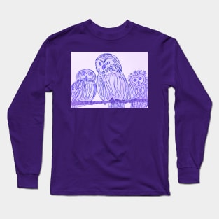 Three Owls Shades of Purple Long Sleeve T-Shirt